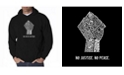 LA Pop Art Men's Word Art Hooded Sweatshirt - No Justice, No Peace
